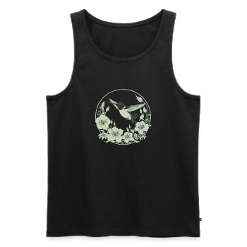 Kolibri Blumen - Männer Premium Bio Tank Top - Schwarz - Vorne - Michal (187cm)