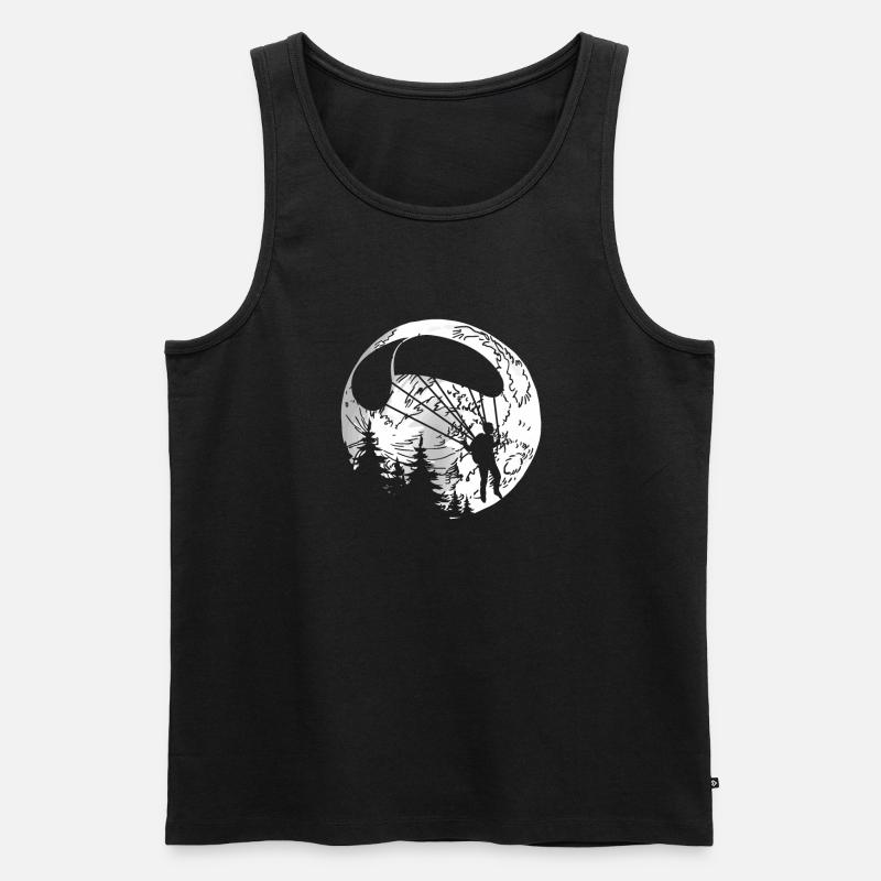 Paragleiter Paragleiten Mond - Männer Premium Bio Tank Top - Schwarz