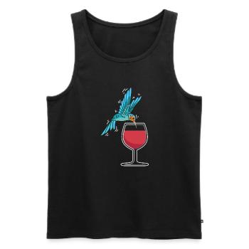Kolibri Hummingbird Wine Glass - Männer Premium Bio Tank Top - Schwarz - Vorne - Michal (187cm)