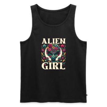 Alien Außerirdischer Alien Girl - Débardeur bio Premium Homme - noir - Devant - Michal (187cm)