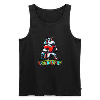 Football américain Licorne Footballcorn - Débardeur bio Premium Homme - noir - Devant - Michal (187cm)