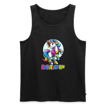 80s Eighties Unicorn Eighticorn - Men's Premium Organic Tank Top - black - Front - AI Model Male 178 light (178cm)