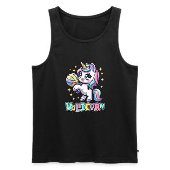 Volleyball Volleyballer Einhorn Vollicorn - Männer Premium Bio Tank Top - Schwarz - Vorne - Michal (187cm)
