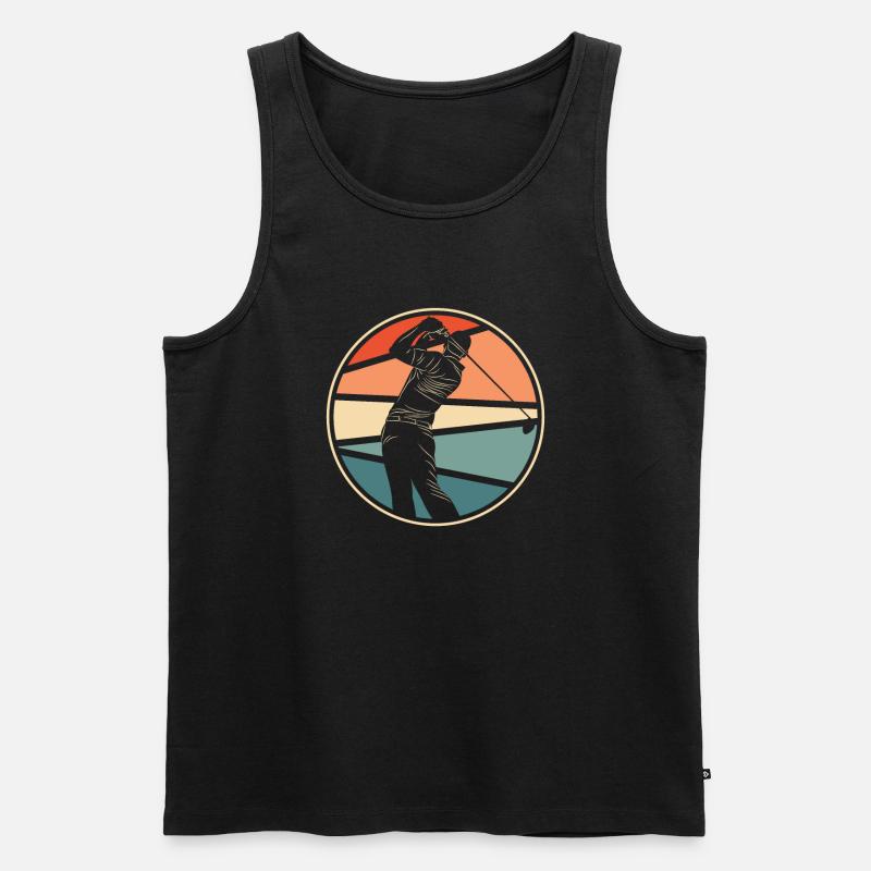 Golf Golfer Golfen - Männer Premium Bio Tank Top - Schwarz