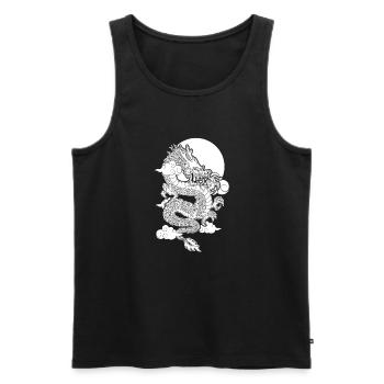 Jahr Des Drachen 2024 - Männer Premium Bio Tank Top - Schwarz - Vorne - Michal (187cm)