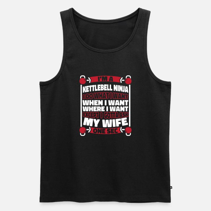Kettlebell - Männer Premium Bio Tank Top - Schwarz