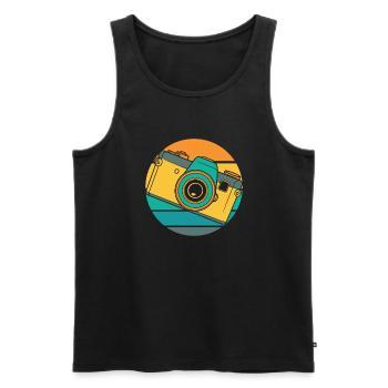 Photographe Appareil photo de photographie - Débardeur bio Premium Homme - noir - Devant - Michal (187cm)
