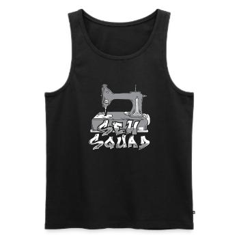 Sewing Sewing Machine - Men's Premium Organic Tank Top - black - Front - AI Model Male 178 light (178cm)
