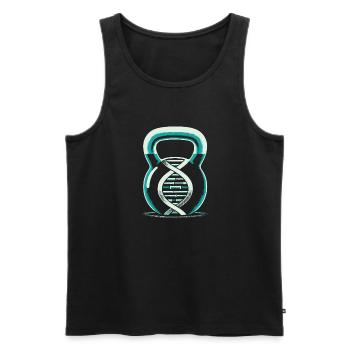 Kettlebell c’est dans mon ADN - Débardeur bio Premium Homme - noir - Devant - Michal (187cm)