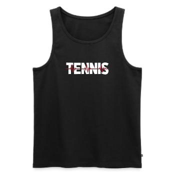 Rythme cardiaque ECG de tennis - Débardeur bio Premium Homme - noir - Devant - Michal (187cm)