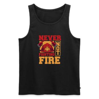Feuerwehrmann - Männer Premium Bio Tank Top - Schwarz - Vorne - Michal (187cm)