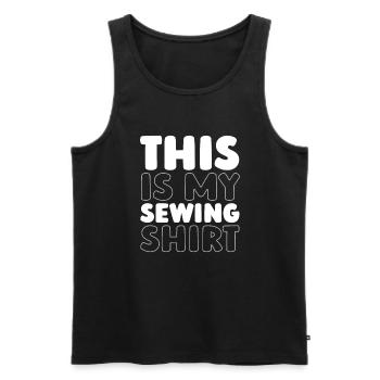 Sewing Sewing Machine - Men's Premium Organic Tank Top - black - Front - AI Model Male 178 light (178cm)