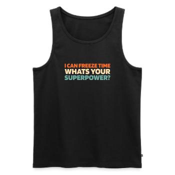 Fotograf Fotografie Kamera - Männer Premium Bio Tank Top - Schwarz - Vorne - Michal (187cm)