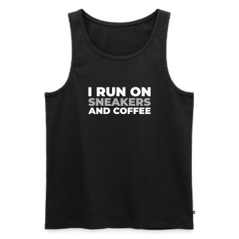 Sneakers Coffee - Men's Premium Organic Tank Top - black - Front - Michal (187cm)