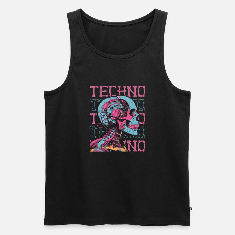 Techno Raver - Canottiera ecologica premium da uomo - nero