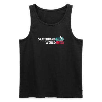 Skateboard Skater Skateboard On World Off - Männer Premium Bio Tank Top - Schwarz - Vorne - Michal (187cm)