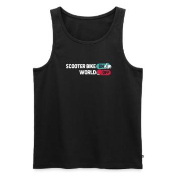 Motorroller Scooter Bike On World Off - Männer Premium Bio Tank Top - Schwarz - Vorne - Michal (187cm)