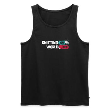 Tricot frappé sur World Off - Débardeur bio Premium Homme - noir - Devant - Michal (187cm)