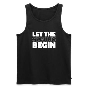 Sewing Sewing Machine - Men's Premium Organic Tank Top - black - Front - AI Model Male 178 light (178cm)