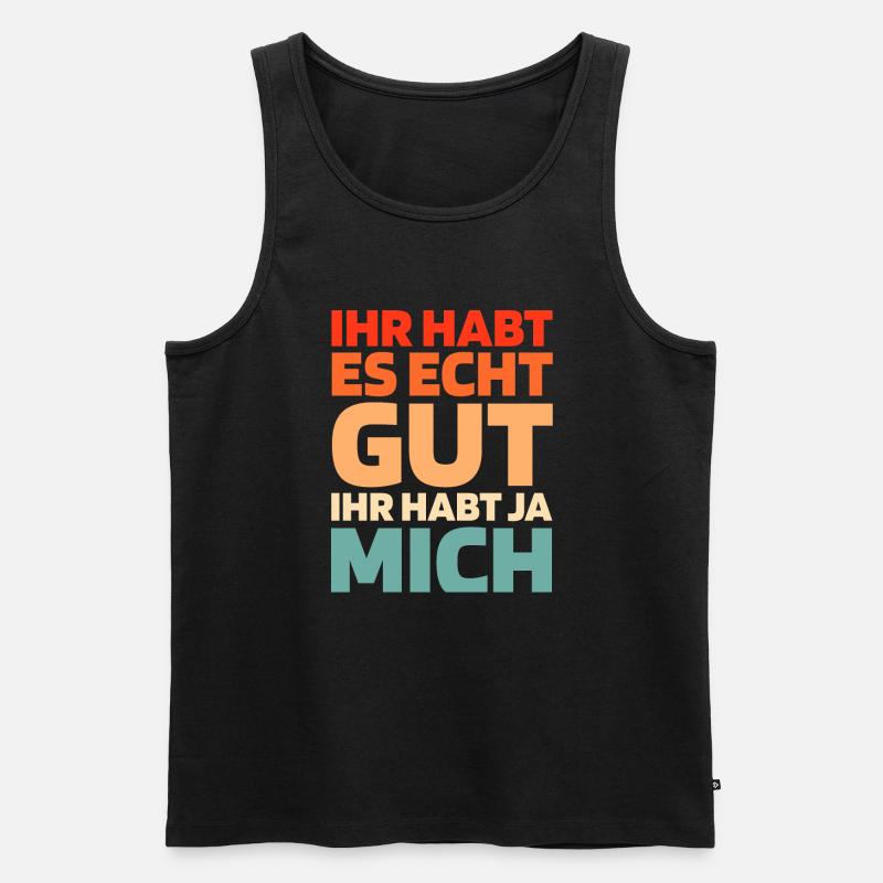Schwarzer Humor - Männer Premium Bio Tank Top - Schwarz