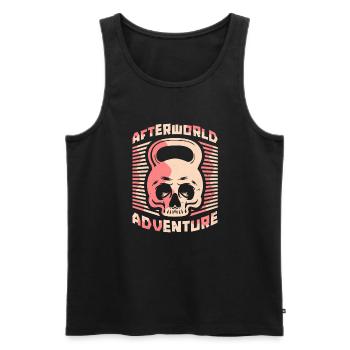 Kettlebell Skull Afterworld Adventure - Men's Premium Organic Tank Top - black - Front - AI Model Male 178 light (178cm)