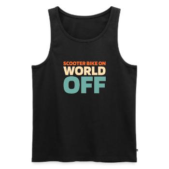 Motorroller Scooter Bike On World Off - Männer Premium Bio Tank Top - Schwarz - Vorne - Michal (187cm)