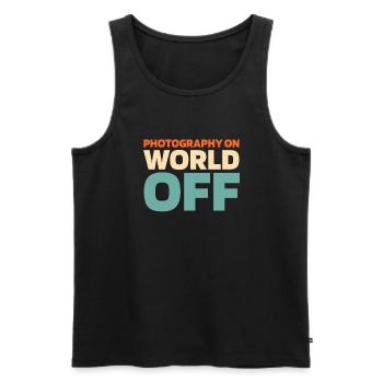 Photographer Photography Camera - Men's Premium Organic Tank Top - black - Front - Michal (187cm)
