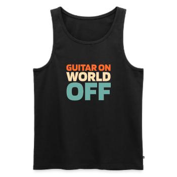 Akustikgitarre Guitar On World Off - Männer Premium Bio Tank Top - Schwarz - Vorne - Michal (187cm)