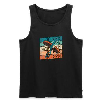 Hairdresser Hairstylist - Men's Premium Organic Tank Top - black - Front - Michal (187cm)