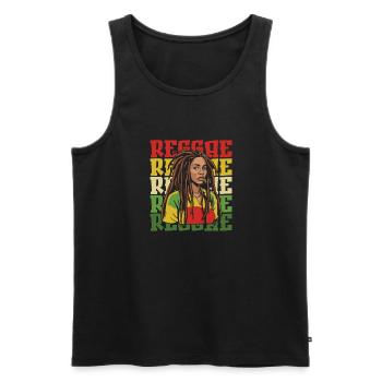 Reggae - Men's Premium Organic Tank Top - black - Front - AI Model Male 178 light (178cm)