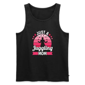 Maman jongleuse Juste une maman jongleuse - Débardeur bio Premium Homme - noir - Devant - AI Model Male 178 light (178cm)