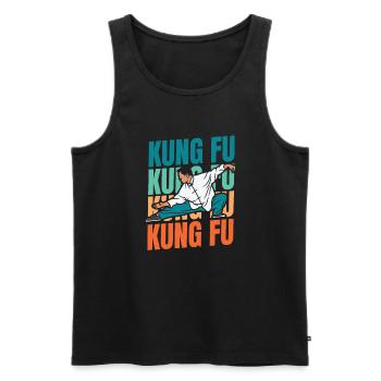 Kung-fu - Débardeur bio Premium Homme - noir - Devant - Michal (187cm)