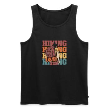Wandern Wanderer - Männer Premium Bio Tank Top - Schwarz - Vorne - AI Model Male 178 light (178cm)