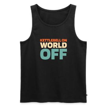 Kettlebell Kettlebell On World Off - Men's Premium Organic Tank Top - black - Front - AI Model Male 178 light (178cm)