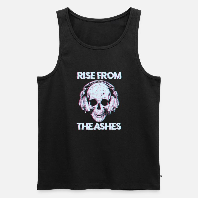 Techno Raver Schädel - Männer Premium Bio Tank Top - Schwarz