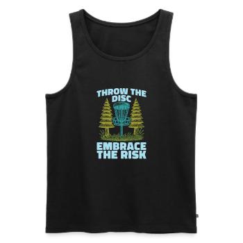 Frisbee Golf Disc Golf - Männer Premium Bio Tank Top - Schwarz - Vorne - Michal (187cm)