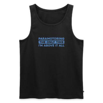 Paramotor Gleitschirmfliegen - Männer Premium Bio Tank Top - Schwarz - Vorne - AI Model Male 178 light (178cm)