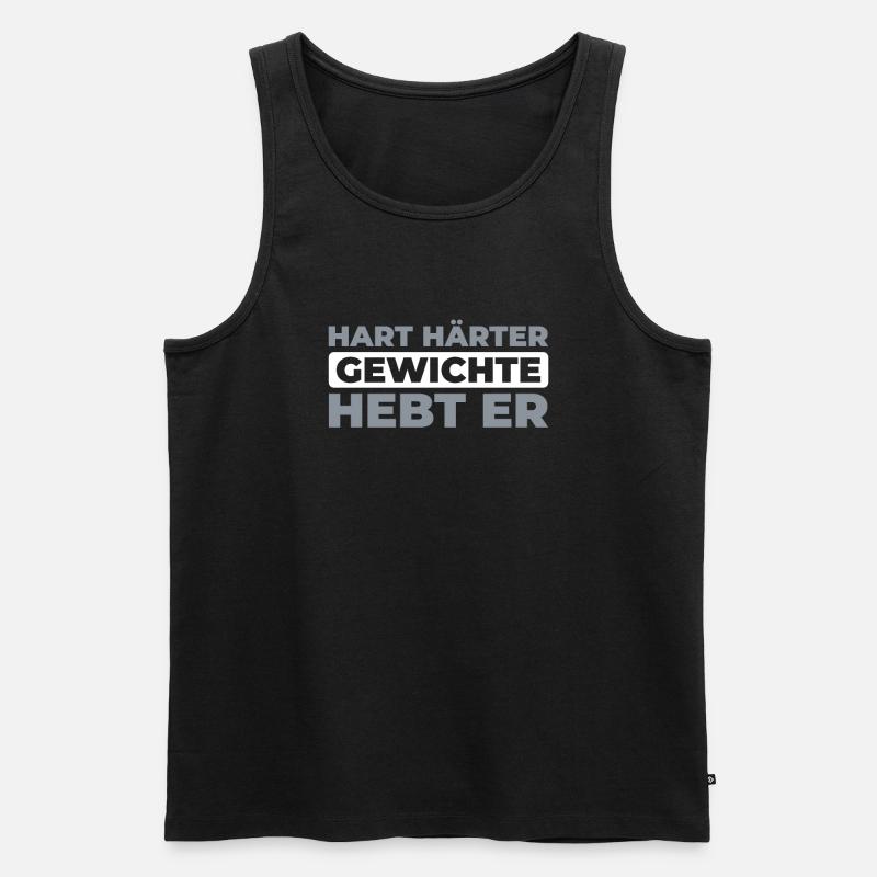 Langhantel - Männer Premium Bio Tank Top - Schwarz