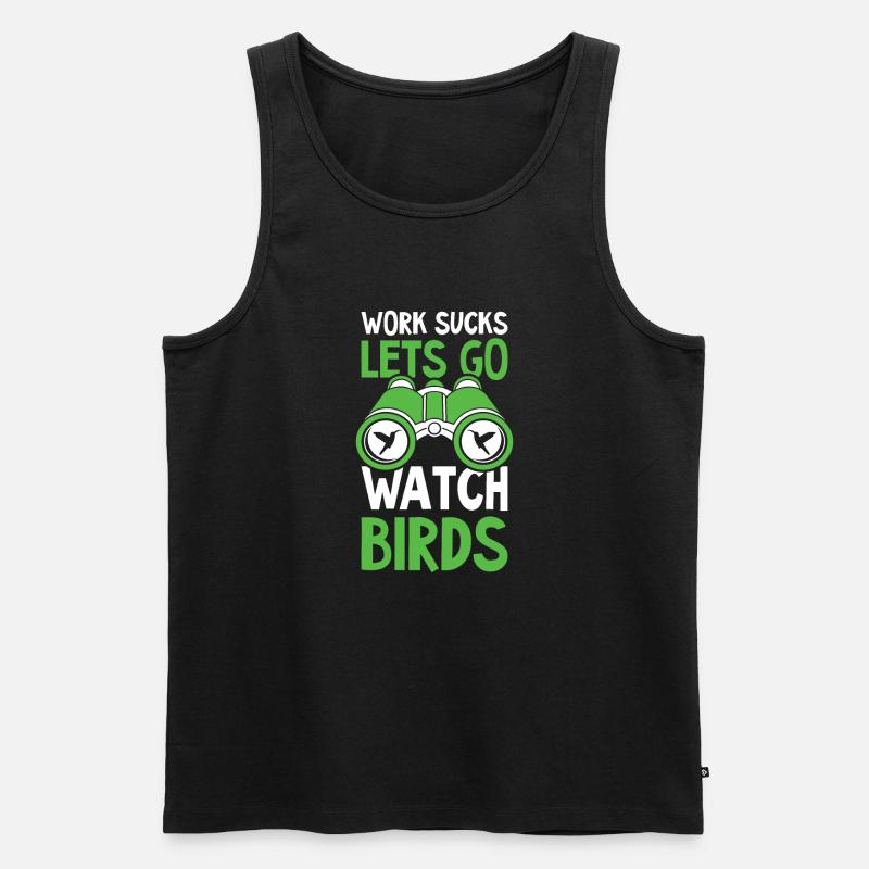 Vogelbeobachter - Männer Premium Bio Tank Top - Schwarz