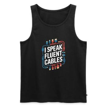 Av Technician - Men's Premium Organic Tank Top - black - Front - AI Model Male 178 light (178cm)