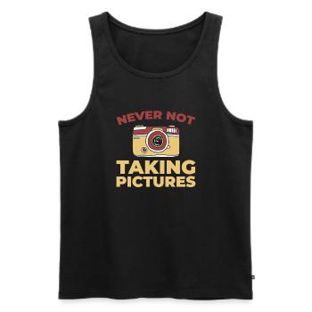 Photographer Photography Camera - Men's Premium Organic Tank Top - black - Front - Michal (187cm)