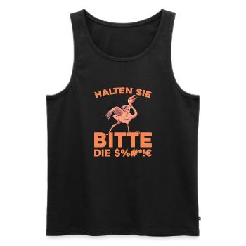 Flamingo, tais-toi, s’il te plaît - Débardeur bio Premium Homme - noir - Devant - Michal (187cm)