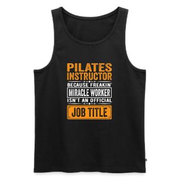 Pilates Instruktor Spruch - Männer Premium Bio Tank Top - Schwarz - Vorne - AI Model Male 178 light (178cm)