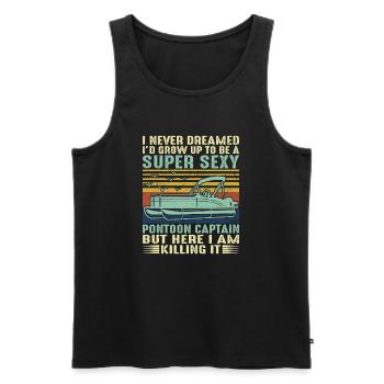 Ponton Kapitän Bootsfahrer - Männer Premium Bio Tank Top - Schwarz - Vorne - Michal (187cm)