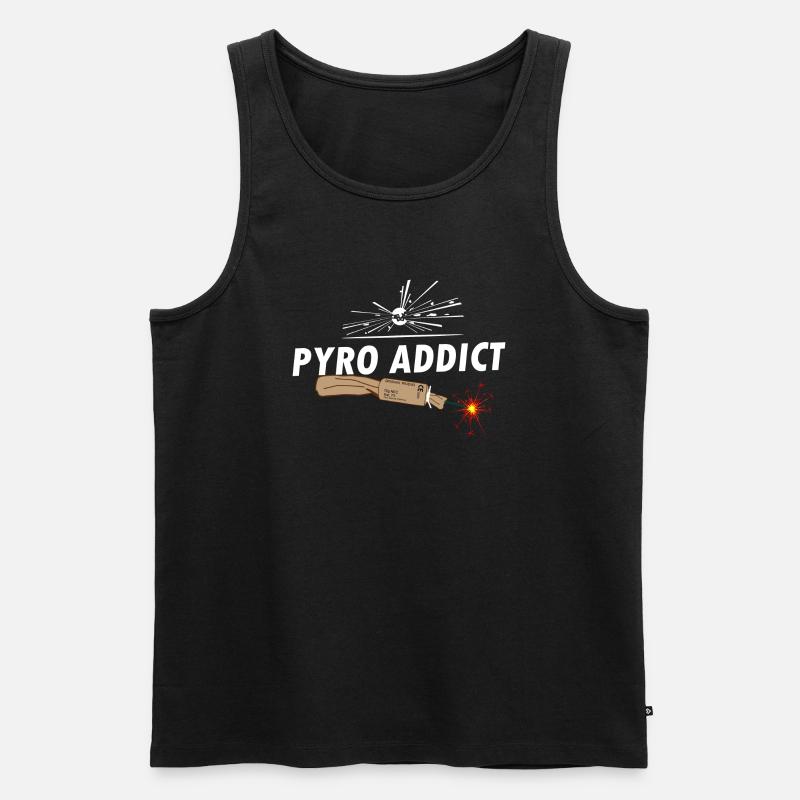 Pyro Trueno addict Fireworks - Männer Premium Bio Tank Top - Schwarz