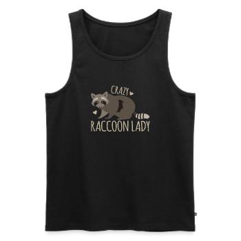 Crazy raccoon lady New with cute raccoons - Men's Premium Organic Tank Top - black - Front - Michal (187cm)