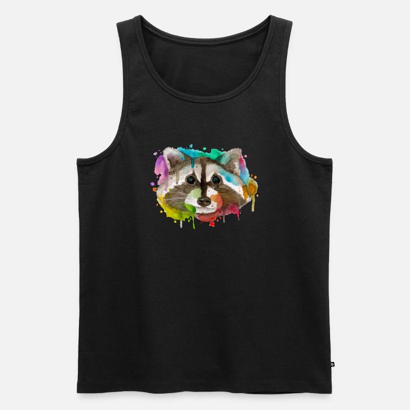 Waschbär - Männer Premium Bio Tank Top - Schwarz