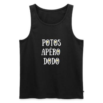 potos apero dodo humour alcool homme potes cadeau - Débardeur bio Premium Homme - noir - Devant - Michal (187cm)