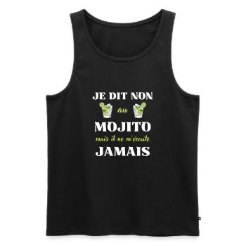 dit non mojito femme humour alcool apéro drôle - Débardeur bio Premium Homme - noir - Devant - Michal (187cm)