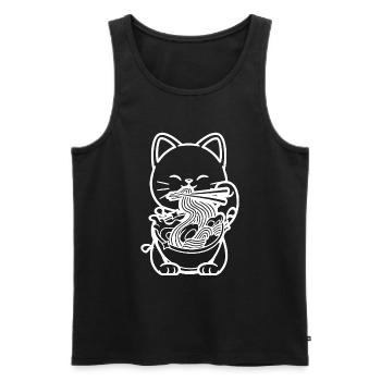 Ramen Katze Japanische Ramen Katzenliebhaber - Männer Premium Bio Tank Top - Schwarz - Vorne - AI Model Male 178 light (178cm)